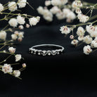 Natural Marquise Black Spinel Diamond Half Eternity Ring AAA - Rosec Jewels
