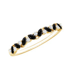 Natural Marquise Black Spinel Diamond Half Eternity Ring AAA - Rosec Jewels