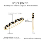 Natural Marquise Black Spinel Diamond Half Eternity Ring AAA - Rosec Jewels