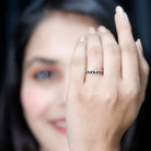 Natural Marquise Black Spinel Diamond Half Eternity Ring AAA - Rosec Jewels