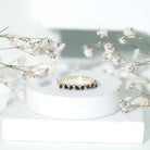 Natural Marquise Black Spinel Diamond Half Eternity Ring AAA - Rosec Jewels
