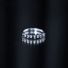 Minimalist Black Onyx and Diamond Half Eternity Ring AAA - Rosec Jewels