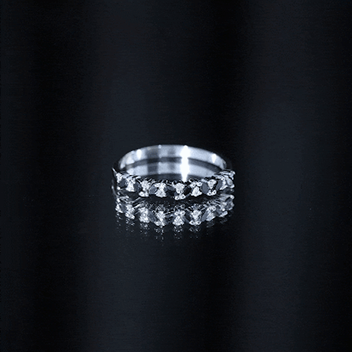 Minimalist Black Onyx and Diamond Half Eternity Ring AAA - Rosec Jewels