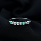 Rosec Jewels-Marquise Emerald and Diamond Half Eternity Ring