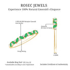 Rosec Jewels-Marquise Emerald and Diamond Half Eternity Ring