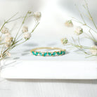 Rosec Jewels-Marquise Emerald and Diamond Half Eternity Ring