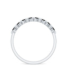 Marquise Created Black Diamond and Diamond Half Eternity Ring AAAA ( Synthetic ) - Rosec Jewels