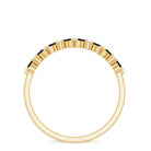 Marquise Created Black Diamond and Diamond Half Eternity Ring AAAA ( Synthetic ) - Rosec Jewels