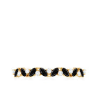 Marquise Created Black Diamond and Diamond Half Eternity Ring AAAA ( Synthetic ) - Rosec Jewels