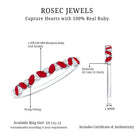 Natural Marquise Ruby Half Eternity Ring with Diamond AAA - Rosec Jewels