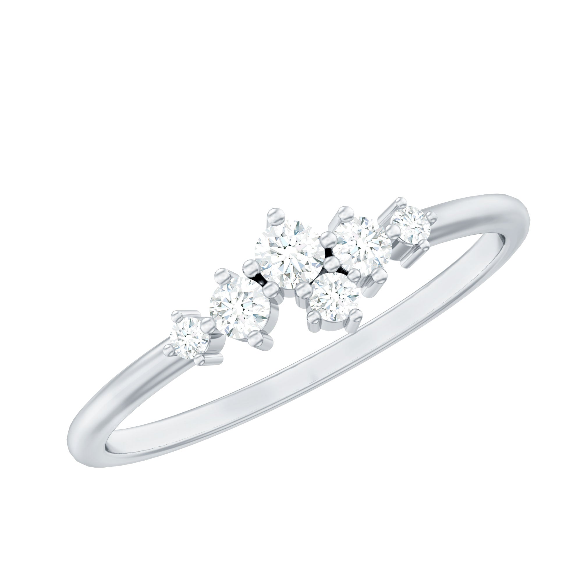 1/4 CT Moissanite Cluster Promise Ring