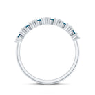 Marquise London Blue Topaz Anniversary Ring with Diamond AAA - Rosec Jewels