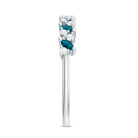 Marquise London Blue Topaz Anniversary Ring with Diamond AAA - Rosec Jewels