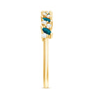 Marquise London Blue Topaz Anniversary Ring with Diamond AAA - Rosec Jewels