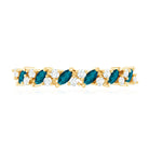 Marquise London Blue Topaz Anniversary Ring with Diamond AAA - Rosec Jewels