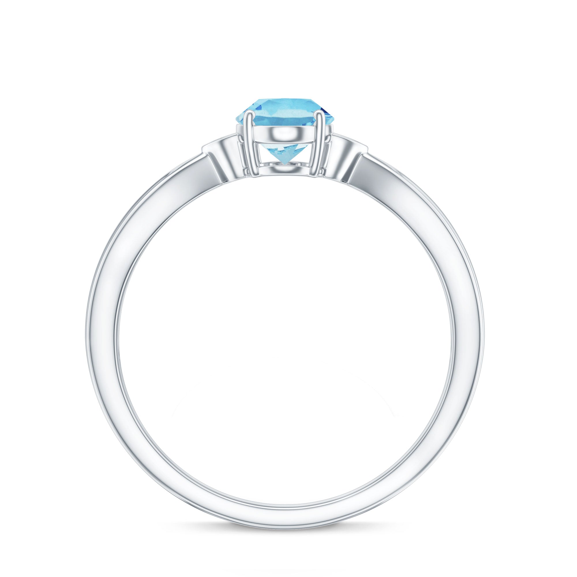 Certified Real Oval Aquamarine Engagement Ring for Women AAA - Rosec Jewels