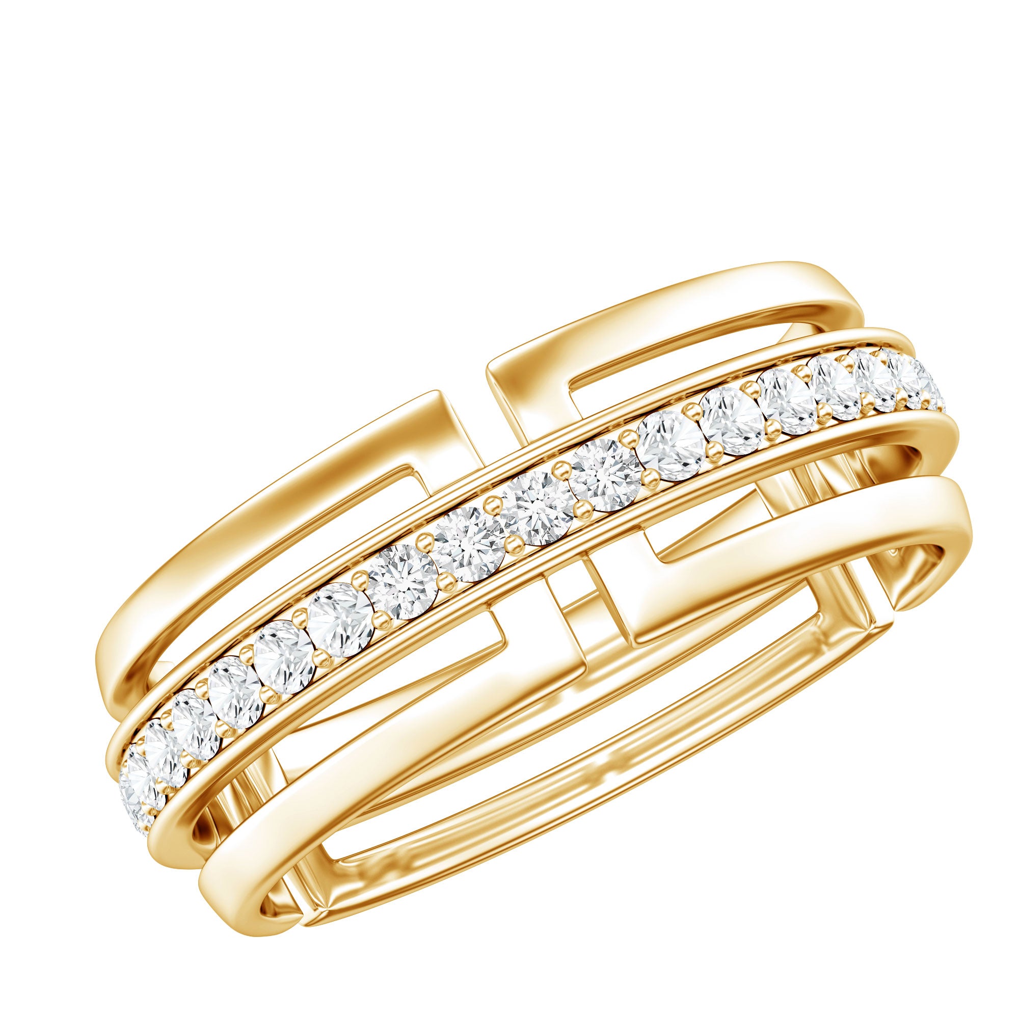Moissanite Wedding Band in Pinpoint Setting D-VS1 - Rosec Jewels