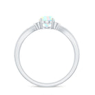 Natural Solitaire Ethiopian Opal Diamond Oval Engagement Ring With Pinched Shank AAA - Rosec Jewels