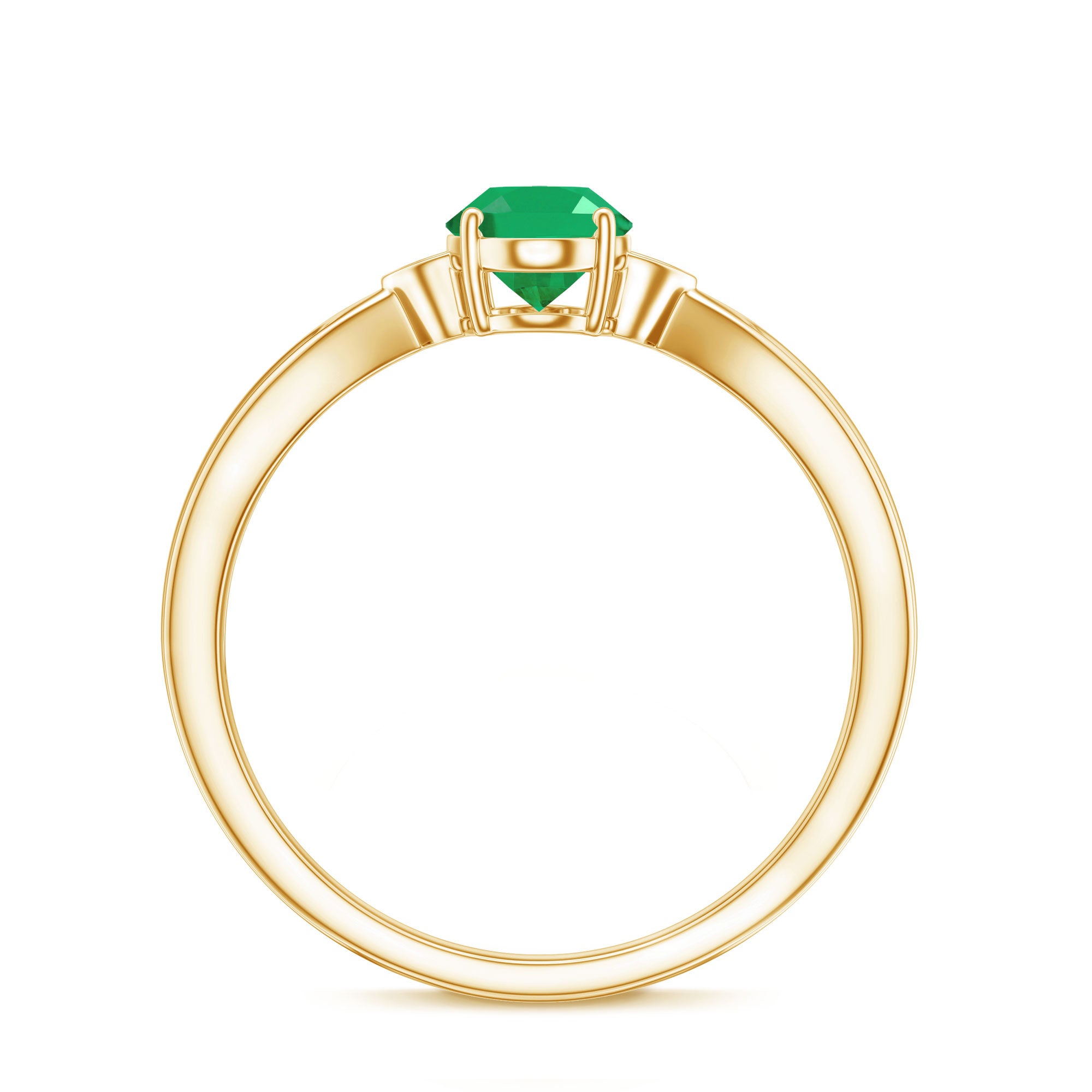 5X7 mm Oval Cut Emerald Vintage Engagement Ring with Diamond AAA - Rosec Jewels