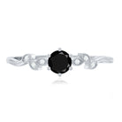 Nature Inspired Black Spinel Proposal Ring with Diamond AAA - Rosec Jewels
