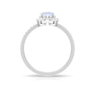 Oval Moonstone Engagement Ring with Diamond Halo AAA - Rosec Jewels