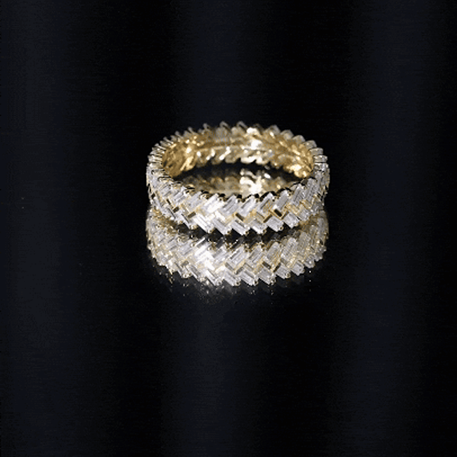 Baguette Cut Moissanite Eternity Band Ring D-VS1 - Rosec Jewels