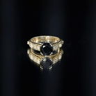 Nature Inspired 2 Carat Lab Grown Black and White Diamond Engagement Ring AAAA ( Synthetic ) - Rosec Jewels
