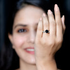 Nature Inspired 2 Carat Lab Grown Black and White Diamond Engagement Ring AAAA ( Synthetic ) - Rosec Jewels