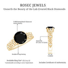 Nature Inspired 2 Carat Lab Grown Black and White Diamond Engagement Ring AAAA ( Synthetic ) - Rosec Jewels