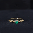 Genuine Emerald and Diamond Designer Promise Ring AAA - Rosec Jewels