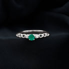Genuine Emerald and Diamond Designer Promise Ring AAA - Rosec Jewels