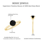 Natural 2 Carat Black Onyx Engagement Ring For Women AAA - Rosec Jewels