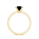 6 MM Round Cut Black Onyx Solitaire Engagement Ring in Gold Black Onyx - ( AAA ) - Quality - Rosec Jewels