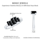 Baguette Cut Black Onyx 5 Stone Anniversary Ring AAA - Rosec Jewels