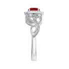 Rosec Jewels-Certified Lab Created Ruby Antique Engagement Ring with Diamond