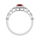 Rosec Jewels-Certified Lab Created Ruby Antique Engagement Ring with Diamond