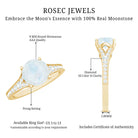 Designer Moonstone Engagement Ring with Diamond Side Stones AAA - Rosec Jewels