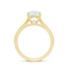 Designer Moonstone Engagement Ring with Diamond Side Stones AAA - Rosec Jewels