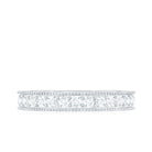 Moissanite Band Ring with Milgrain Detailing D-VS1 - Rosec Jewels