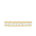 Moissanite Band Ring with Milgrain Detailing D-VS1 - Rosec Jewels