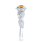 Nature Inspired Citrine Flower Engagement Ring with Diamond AAA - Rosec Jewels