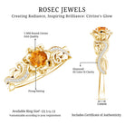Nature Inspired Citrine Flower Engagement Ring with Diamond AAA - Rosec Jewels