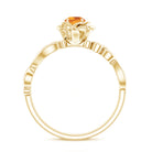Nature Inspired Citrine Flower Engagement Ring with Diamond AAA - Rosec Jewels
