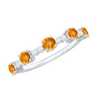 Rosec Jewels-Natural Citrine Diamond Half Eternity Ring for Anniversary
