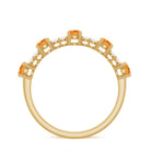 Rosec Jewels-Natural Citrine Diamond Half Eternity Ring for Anniversary
