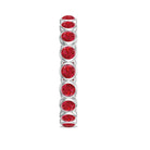 2 CT Bezel Set Round Shape Created Ruby Eternity Ring AAAA - Rosec Jewels