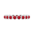 2 CT Bezel Set Round Shape Created Ruby Eternity Ring AAAA - Rosec Jewels