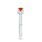 Minimal Fire Opal and Diamond Promise Ring AAA - Rosec Jewels