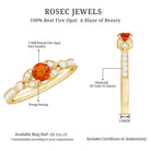 Minimal Fire Opal and Diamond Promise Ring AAA - Rosec Jewels