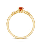Minimal Fire Opal and Diamond Promise Ring AAA - Rosec Jewels